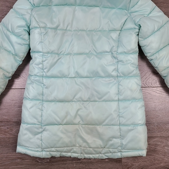 JUSTICE Girls' Teal Hooded Puffer Winter Coat Size 12 - Picture 12 of 16
